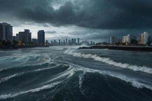 stormy weather in the city of panama photo