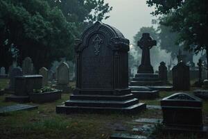 a candle is lit in front of a tombstone photo