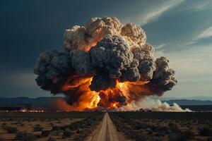 a large explosion is seen in the sky photo