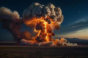 a large explosion is seen in the sky photo