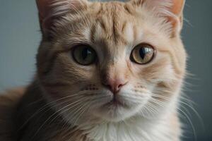 an orange cat with big eyes looking at the camera photo