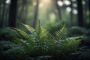 ferns in the sun at sunset photo