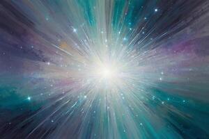 a painting of a star burst in space photo