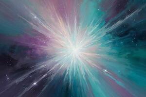 a painting of a star burst in space photo