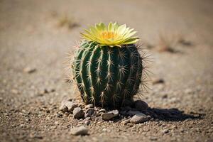 a cactus plant is shown in front of a gray wall photo