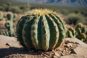 a cactus plant is shown in front of a gray wall photo