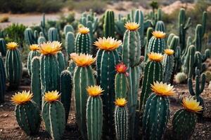 cactus plants in the desert photo