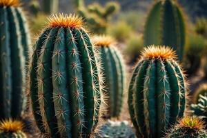 un cactus planta es mostrado en un Desierto ambiente foto