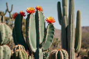 un cactus planta es mostrado en un Desierto ambiente foto