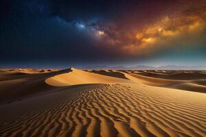 the milky way over the sahara desert photo