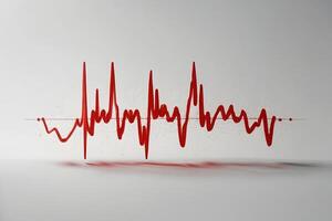 cardiogram in red on a white background photo