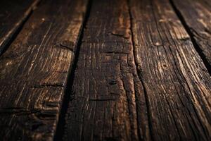 AI generated dark wood texture background photo