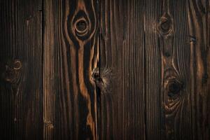 AI generated Wooden background or texture. Old wood with knots and nail holes. photo