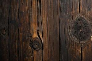 AI generated Wooden background or texture. Old wood with knots and nail holes. photo