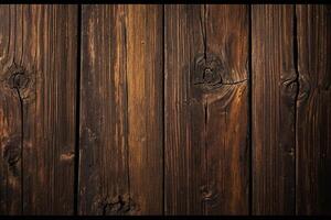 AI generated wooden texture background with dark brown wood grain photo