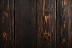 AI generated wooden texture background with dark brown wood grain photo