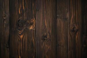 AI generated wooden texture background with dark brown wood grain photo