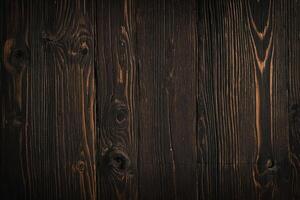 AI generated wooden texture background with dark brown wood grain photo