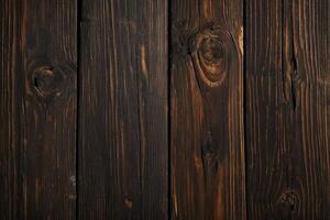 AI generated wooden texture background with dark brown wood grain photo