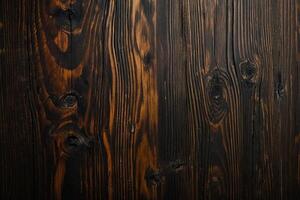 AI generated wooden texture background with dark brown wood grain photo