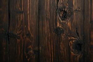 AI generated wooden texture background with dark brown wood grain photo