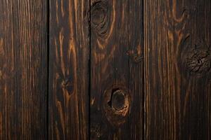 AI generated wooden texture background with dark brown wood grain photo