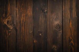 AI generated wooden texture background with dark brown wood grain photo