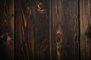 AI generated wooden texture background with dark brown wood grain photo