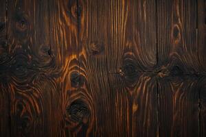 ai generado de madera textura antecedentes con oscuro marrón madera grano foto