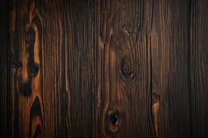 AI generated wooden texture background with dark brown wood grain photo