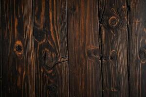 ai generado antiguo de madera antecedentes o textura. oscuro madera textura con natural patrones. foto