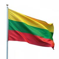 AI generated the flag of lithuania is flying in the wind photo