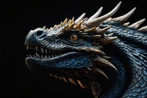 the dragon is on a dark background photo