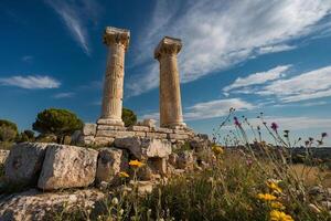 the columns of the temple of rhea in jerusalem photo