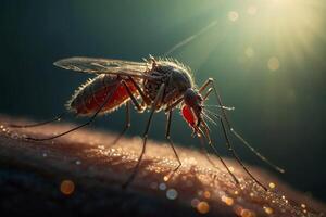 mosquito bites human skin, close up photo