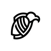 Animal Vulture Shield line simple logo vector