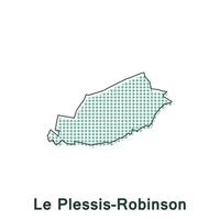 Map City of Le Plessis Robinson Dot Style concept infographics element, trip around the world design template vector