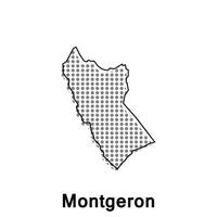 mapa ciudad de mongeron punto estilo concepto infografia elemento, viaje alrededor el mundo diseño modelo vector