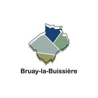 mapa Francia país con ciudad de bruay la buisiere, geométrico y vistoso logo diseño modelo elemento vector