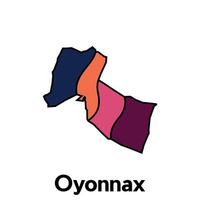 Oyonnax Map, France Country map flat style modern logotype design illustration vector