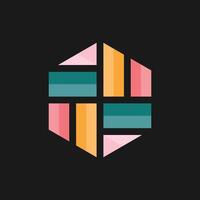 Modern Pattern Hexagon with Colorful and Geometric simple logo vector