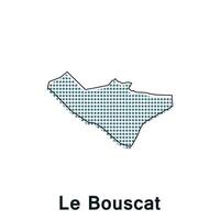 Map City of Le Bouscat Dot Style concept infographics element, trip around the world design template vector