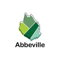 Map France Country With City of Abbeville, geometric and colorful logo design template element vector