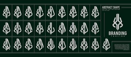 Geometric abstract shape initial X XX letter logo set vector