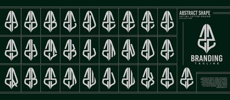 geométrico resumen forma inicial z zz letra logo conjunto vector