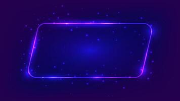 Neon frame with shining effects and sparkles vector