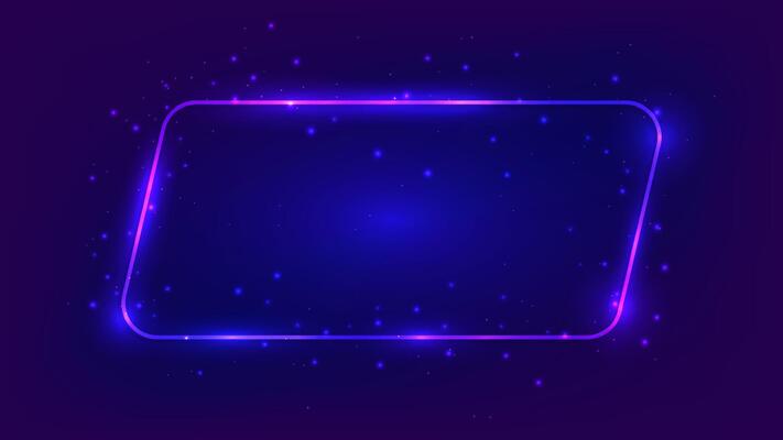 Neon frame with shining effects and sparkles