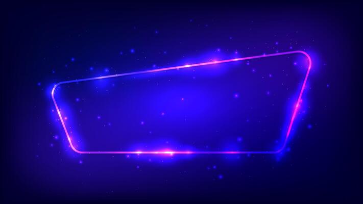 Neon frame with shining effects and sparkles