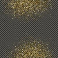 Gold glittering dust on a gray background. Dust with gold glitter effect and empty space for your text. illustration vector