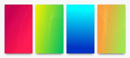 Modern colorful gradient background with wave lines vector